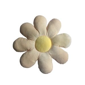 Daisy Pillow Corduroy Blush Yellow soft Girl's‎ Room Girlie Fun Flower